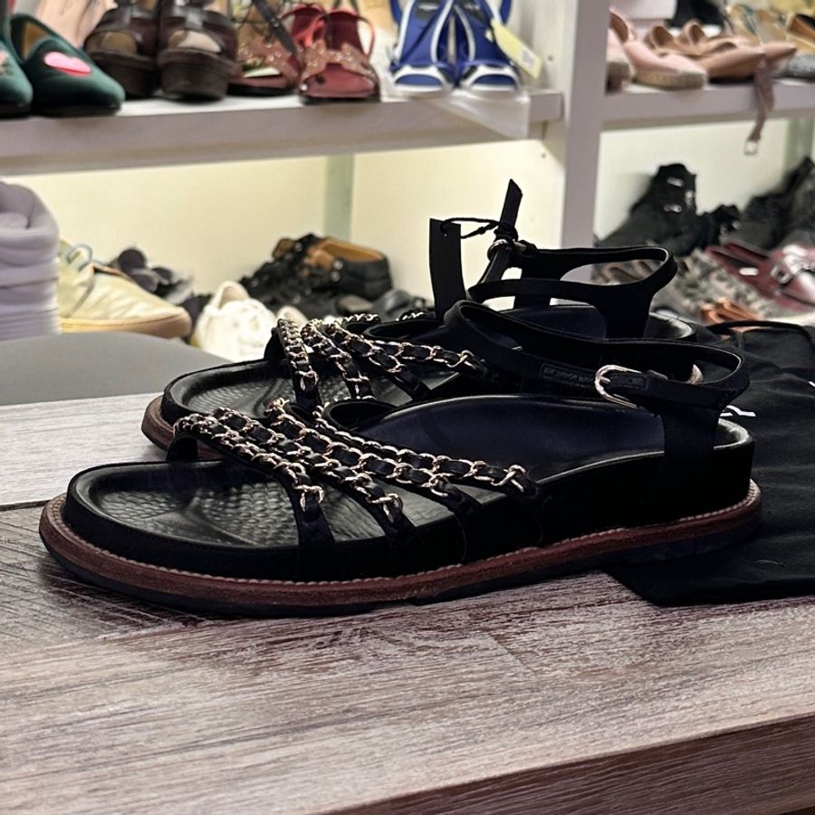 Chanel Chain Sandals 銀鏈小羊皮涼鞋-7