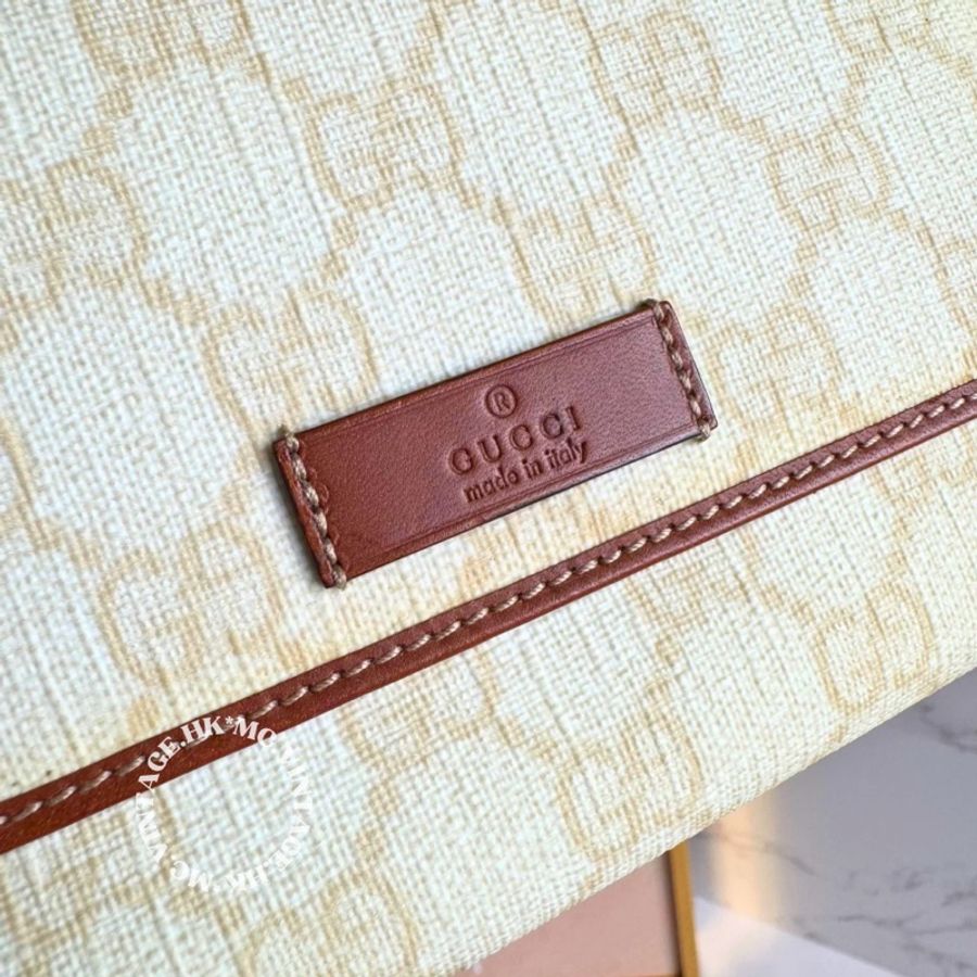 GUCCI Vintage Wallet 中古 罕有 白色 老花 中長銀包-5