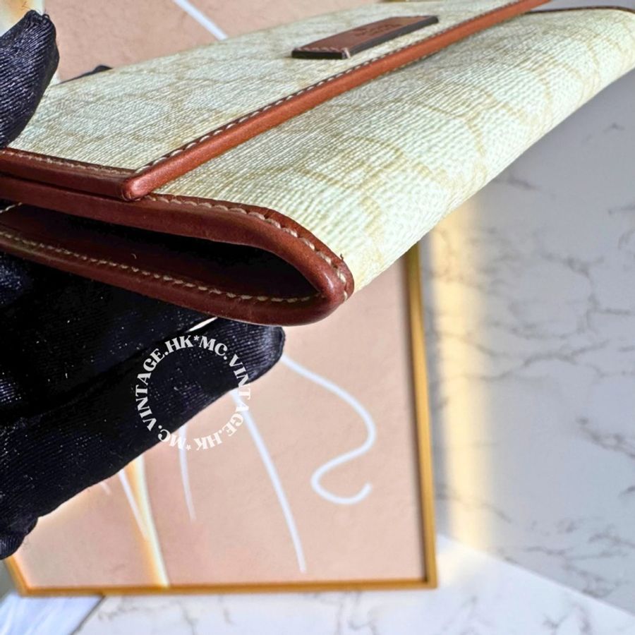 GUCCI Vintage Wallet 中古 罕有 白色 老花 中長銀包-7