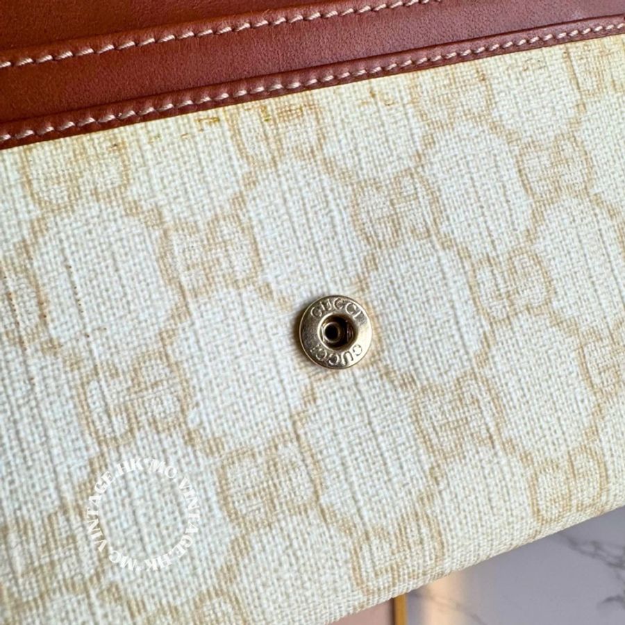 GUCCI Vintage Wallet 中古 罕有 白色 老花 中長銀包-12