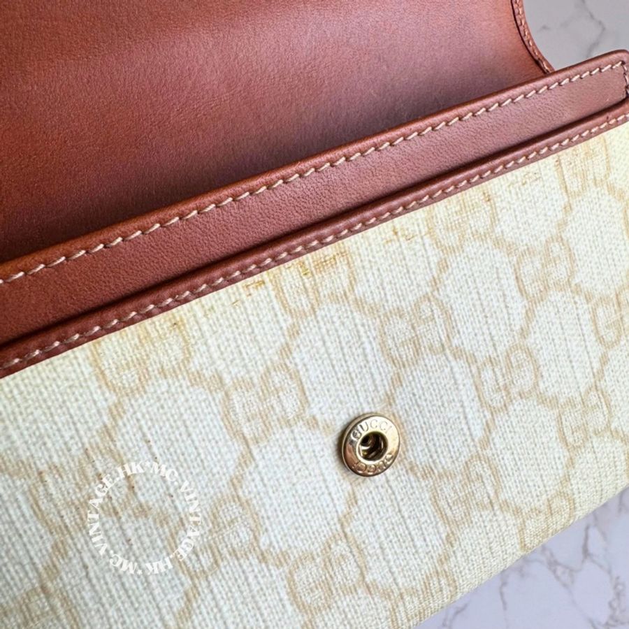 GUCCI Vintage Wallet 中古 罕有 白色 老花 中長銀包-16