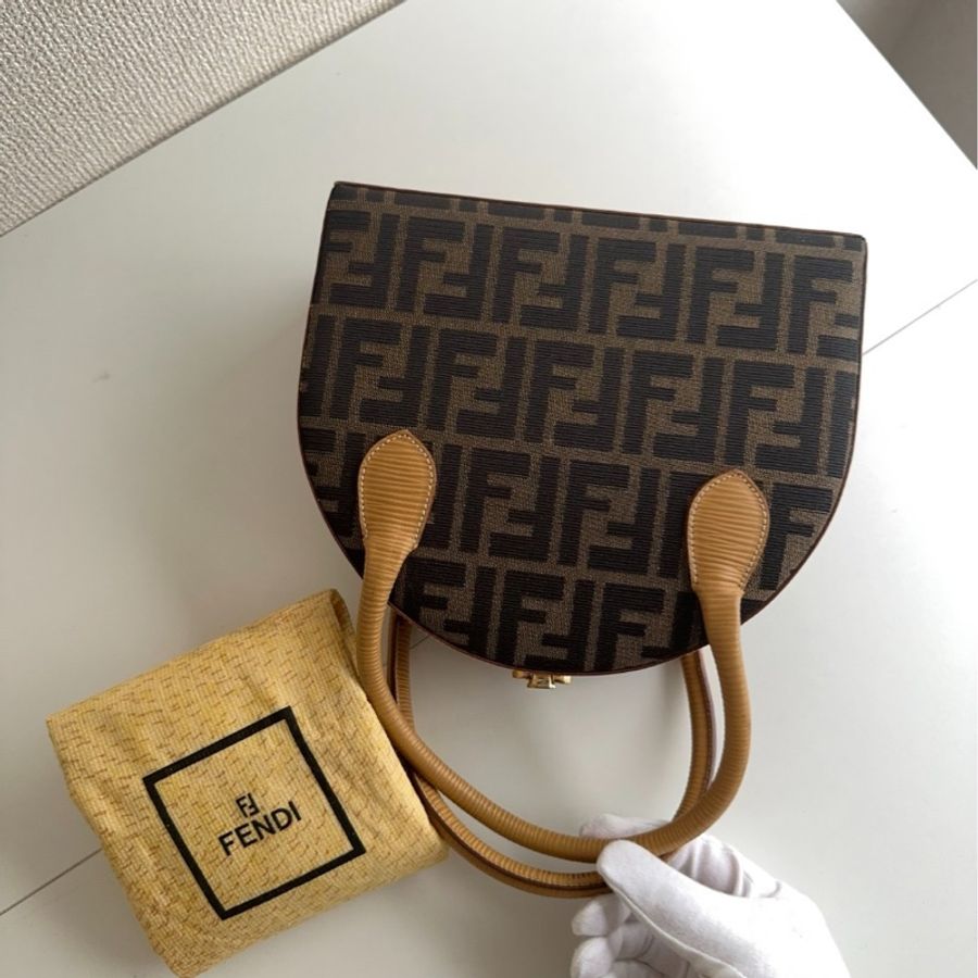 FENDI Zucca 老花帆布 × 真皮 手提包-6