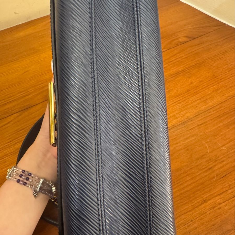 LV M53090藍EPI金logo旋轉釦雙鏈包MM-14