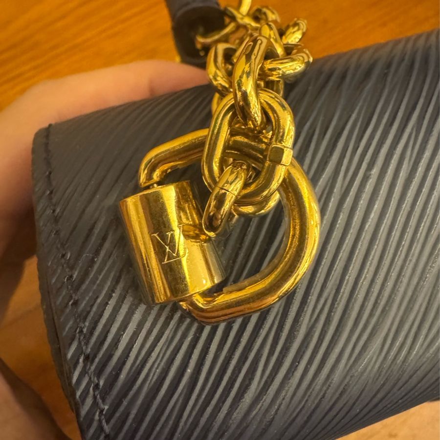 LV M53090藍EPI金logo旋轉釦雙鏈包MM-17