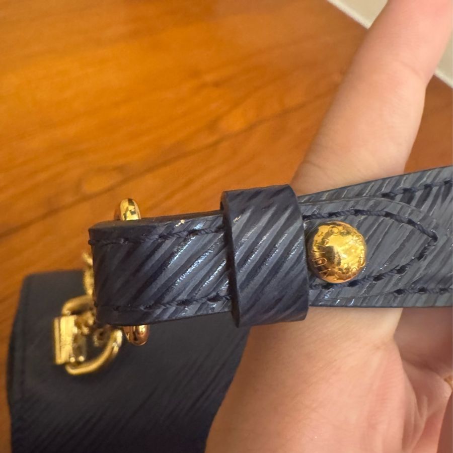 LV M53090藍EPI金logo旋轉釦雙鏈包MM-32