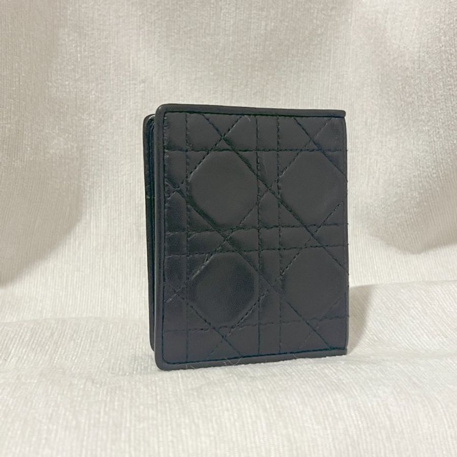 Dior稀有菱格黑色紅色內里CD花紋古董卡片套夾小錢包 日本中古vintage-8