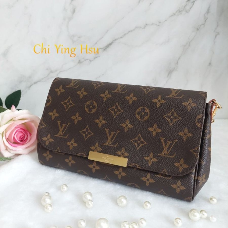 LV 經典老花M40718 🎀現品實拍 🎀 Favorite MM 經典花紋鍊條肩背包 斜背包~二手-16