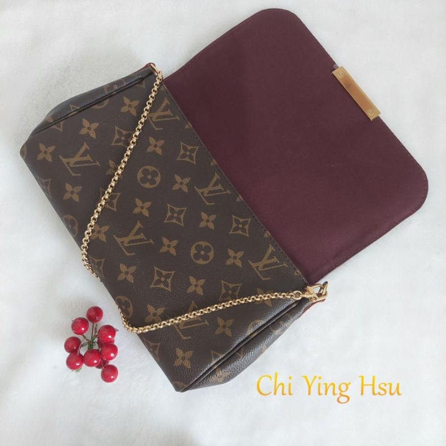 LV 經典老花M40718 🎀現品實拍 🎀 Favorite MM 經典花紋鍊條肩背包 斜背包~二手-40