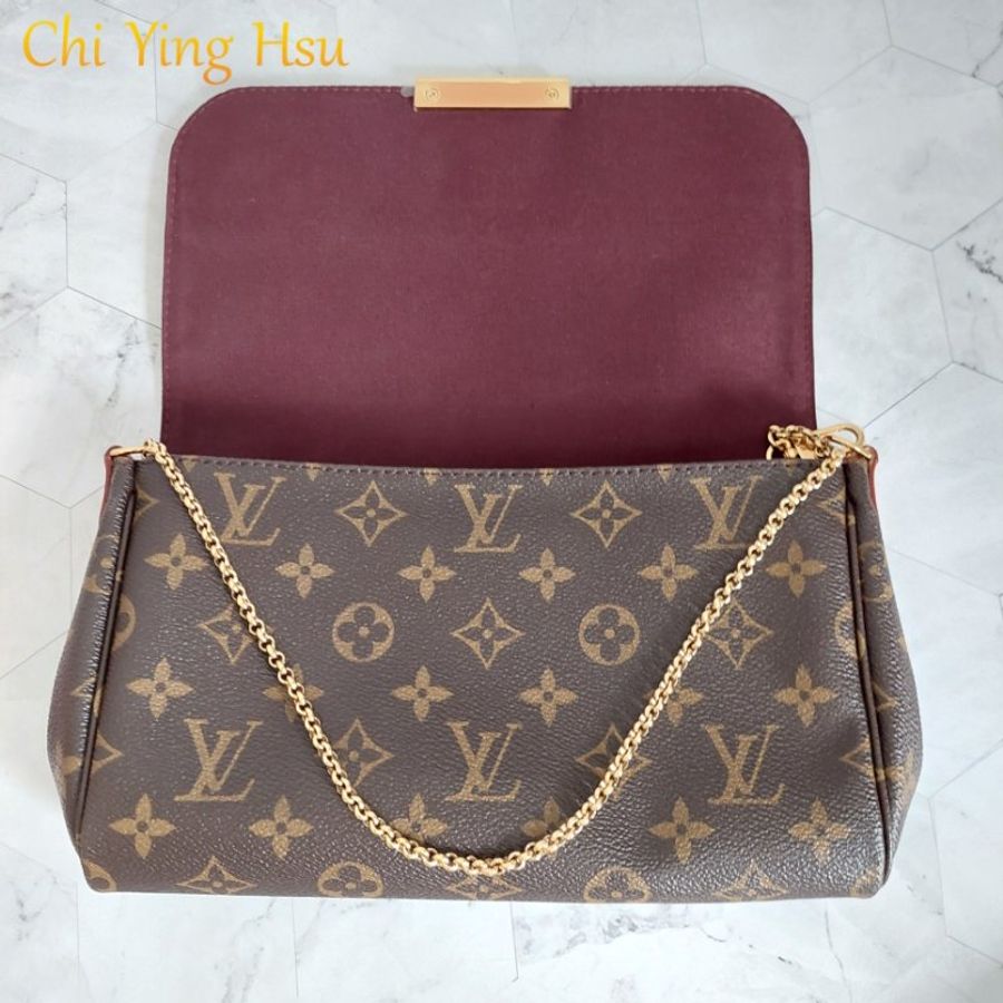 LV 經典老花M40718 🎀現品實拍 🎀 Favorite MM 經典花紋鍊條肩背包 斜背包~二手-75
