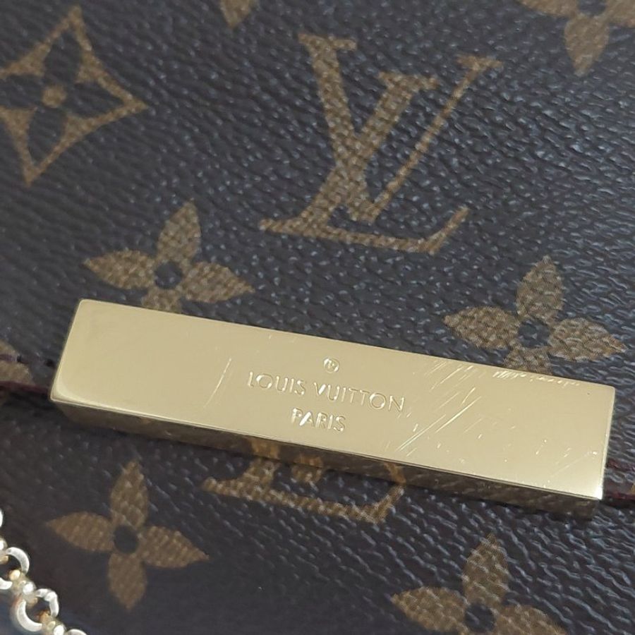 LV 經典老花M40718 🎀現品實拍 🎀 Favorite MM 經典花紋鍊條肩背包 斜背包~二手-77