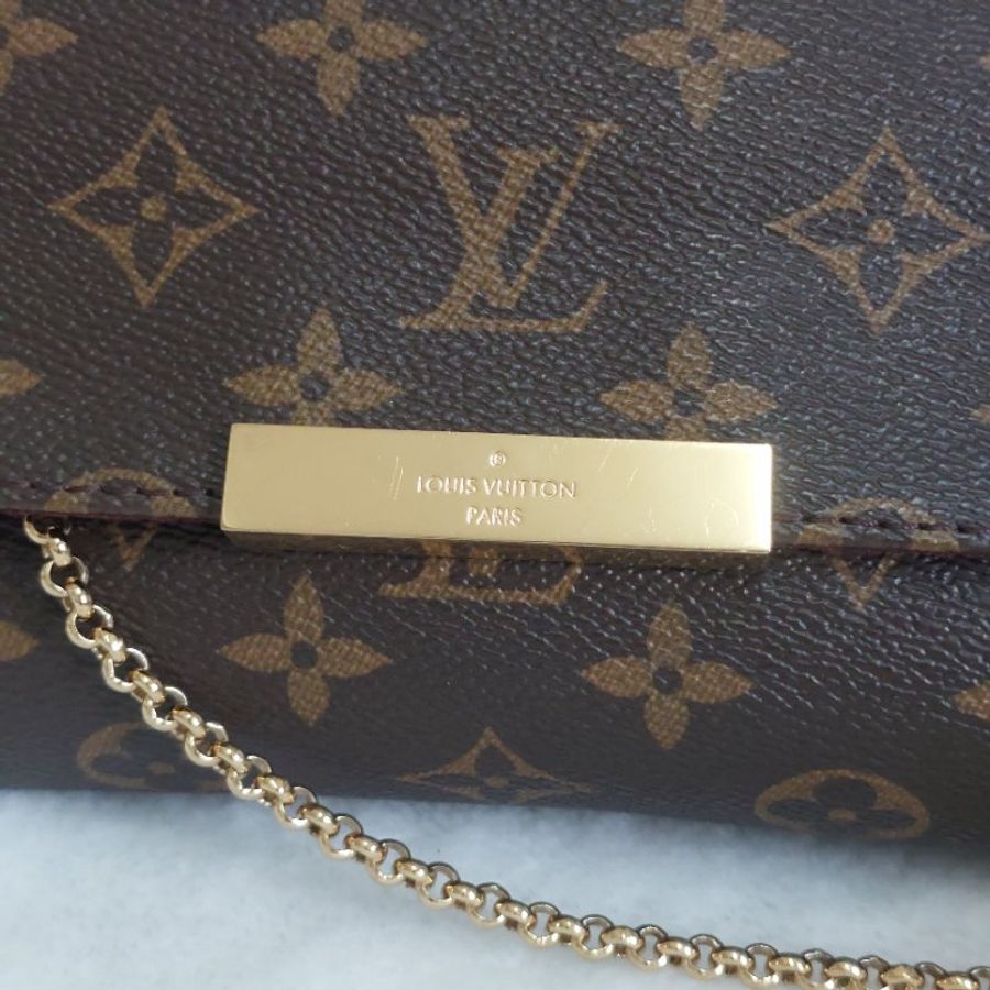 LV 經典老花M40718 🎀現品實拍 🎀 Favorite MM 經典花紋鍊條肩背包 斜背包~二手-84