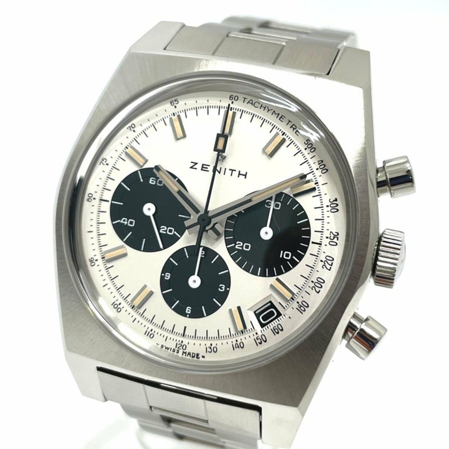 ZENITH 3.L384.400 魯邦三世第二版日本限量 200 枚 Revival A384 Chronomaster 手錶不銹鋼男士銀色-1