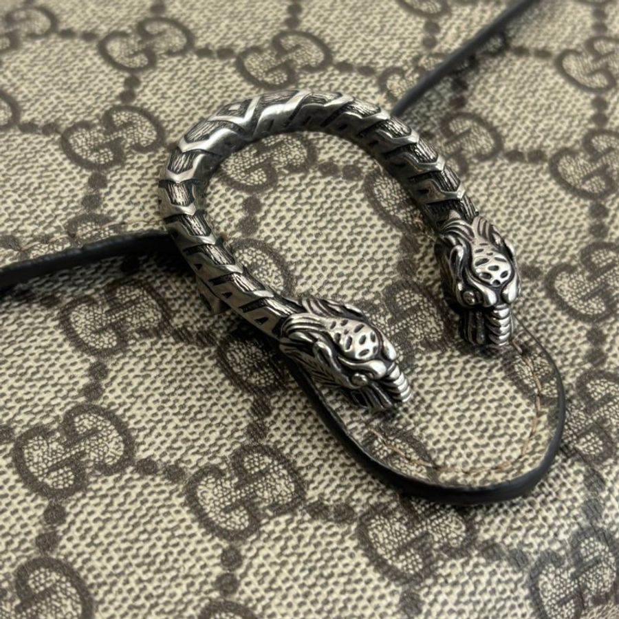 ::GUCCI:: 401231GG Supreme Dionysus 烏木色酒神斜背包 鏈包-6