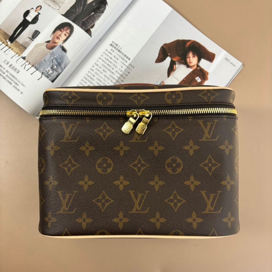 ::LOUIS VUITTON:: LV M42265 Nice BB 經典MONOGRAM 花紋手提化妝箱包-0