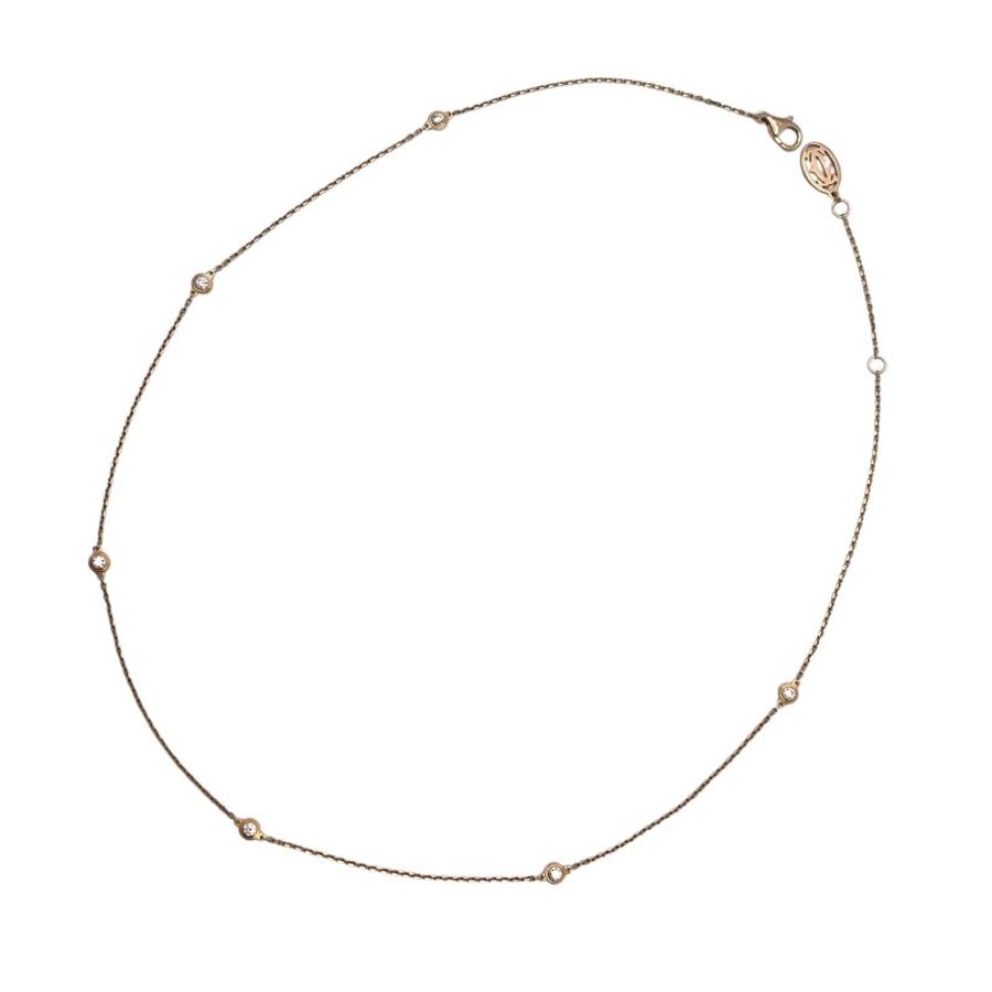 Cartier 卡地亞 18K 玫瑰金 鑽石 項鏈-0