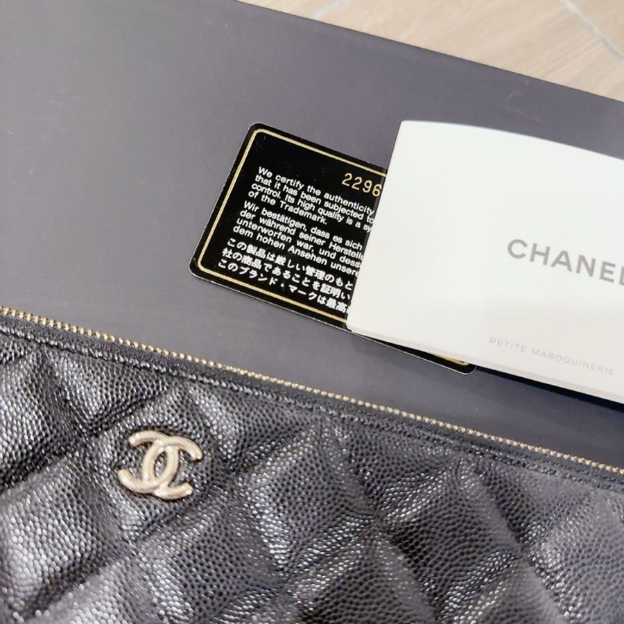 Chanel 香奈兒 菱形壓紋 荔枝牛皮手拿包 化妝包-18