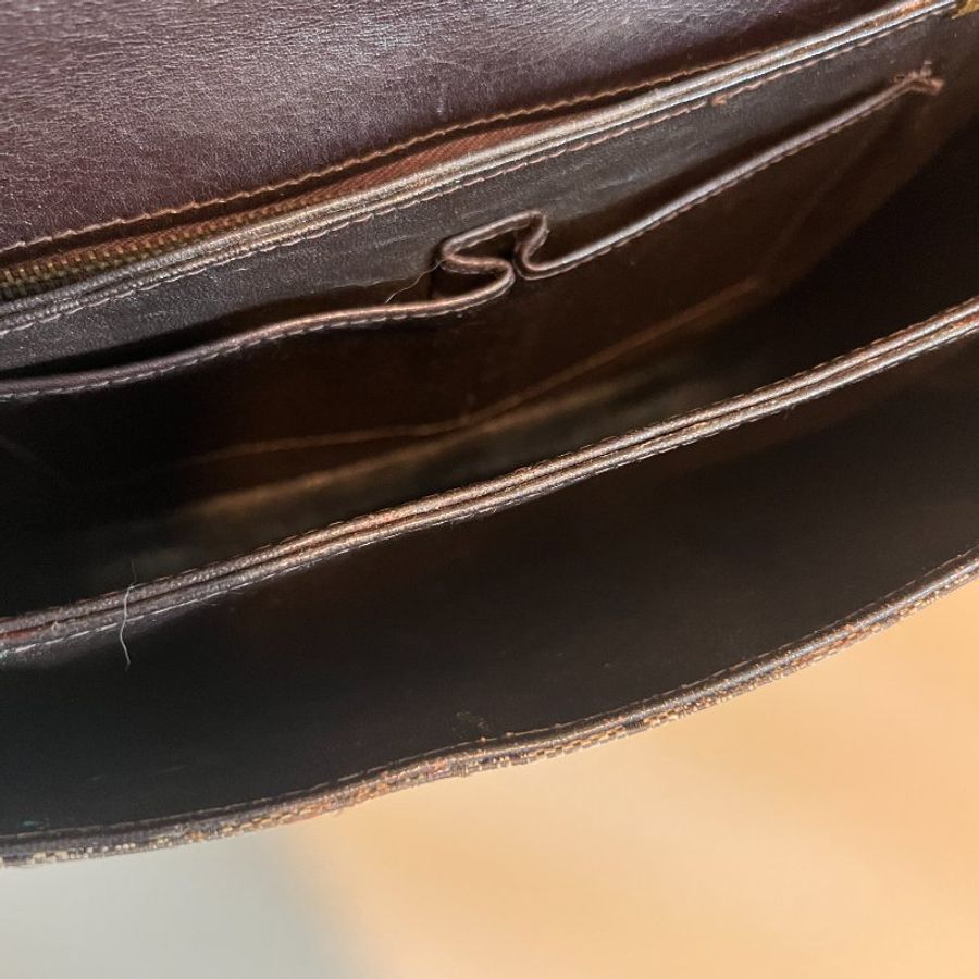 Celine 中古馬車扣啡色腋下包肩背側背斜背袋 日本vintage-12