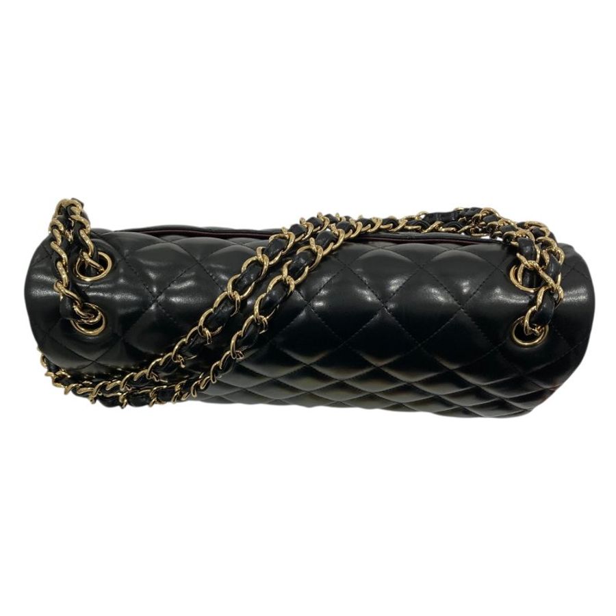 CHANEL 香奈兒 COCO CF30 Jumbo 羊皮 肩背包 黑色 金釦-5
