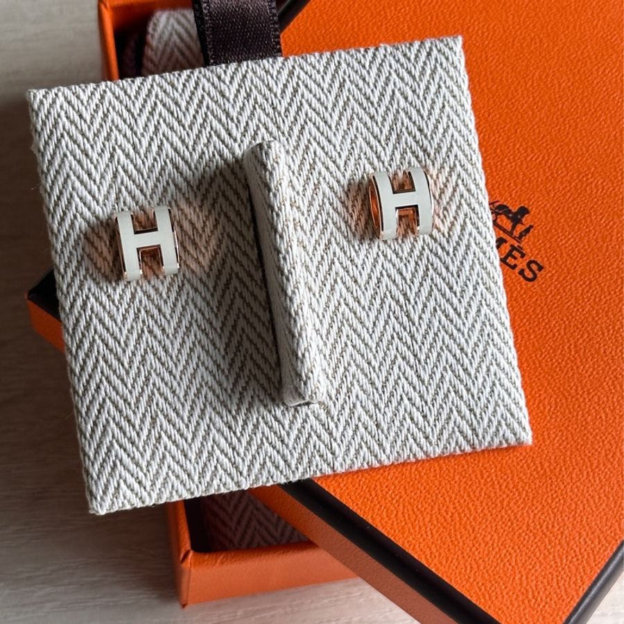 （💔已售）Hermes 愛馬仕 Mini Pop H項鍊💕玫瑰金×白色 全新全配-7
