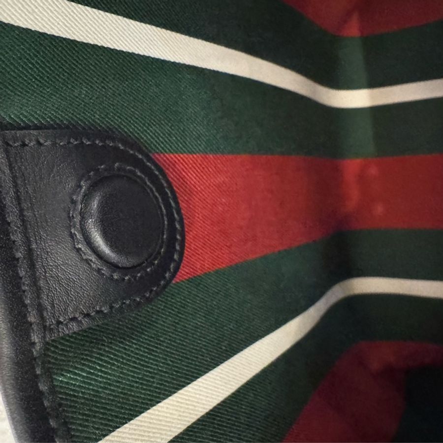 Gucci PVC黑邊手提斜背水桶包-17