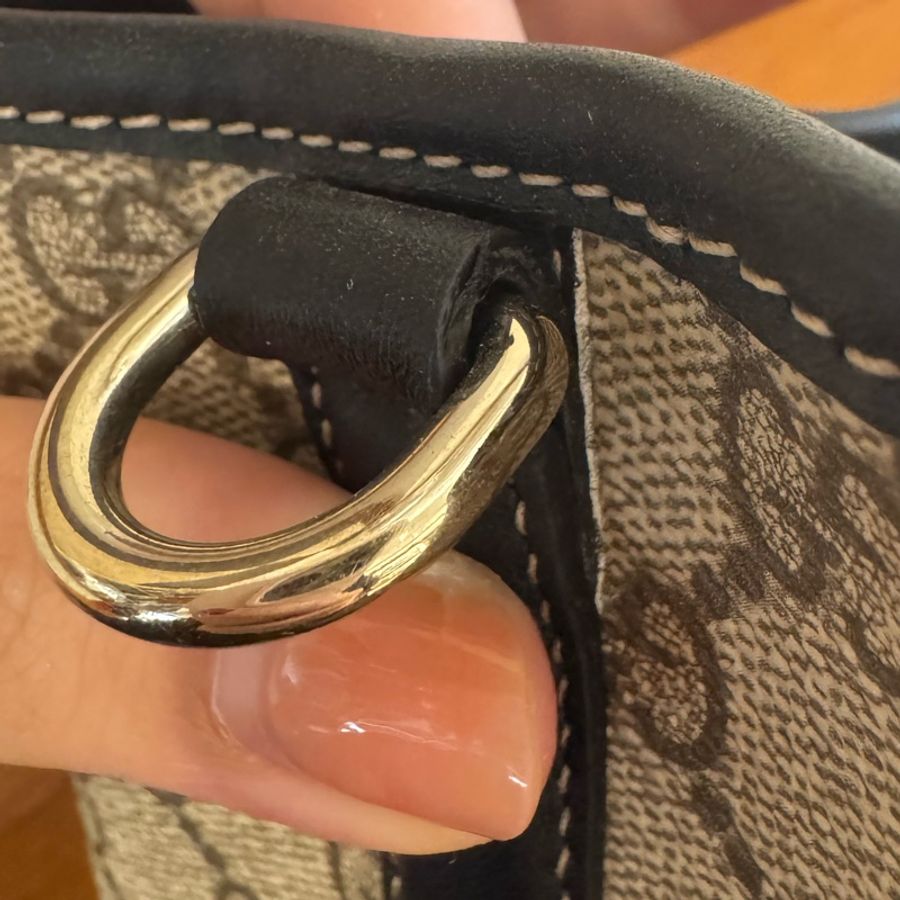 Gucci PVC黑邊手提斜背水桶包-23