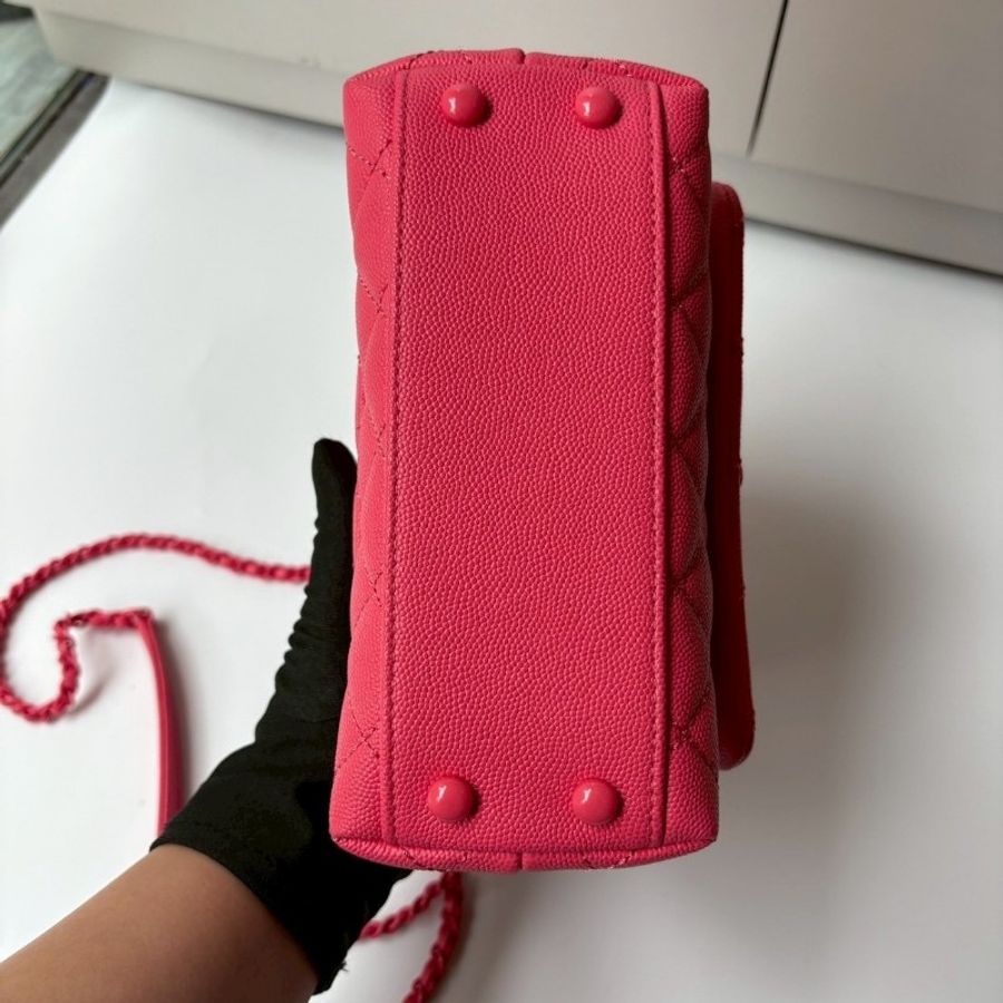 Chanel 珊瑚粉荔枝皮 coco handle 19-10