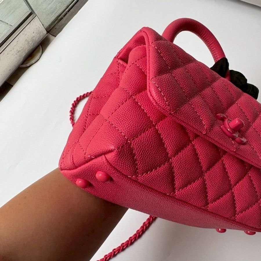 Chanel 珊瑚粉荔枝皮 coco handle 19-11