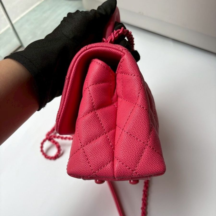 Chanel 珊瑚粉荔枝皮 coco handle 19-12