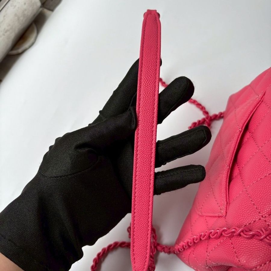 Chanel 珊瑚粉荔枝皮 coco handle 19-13