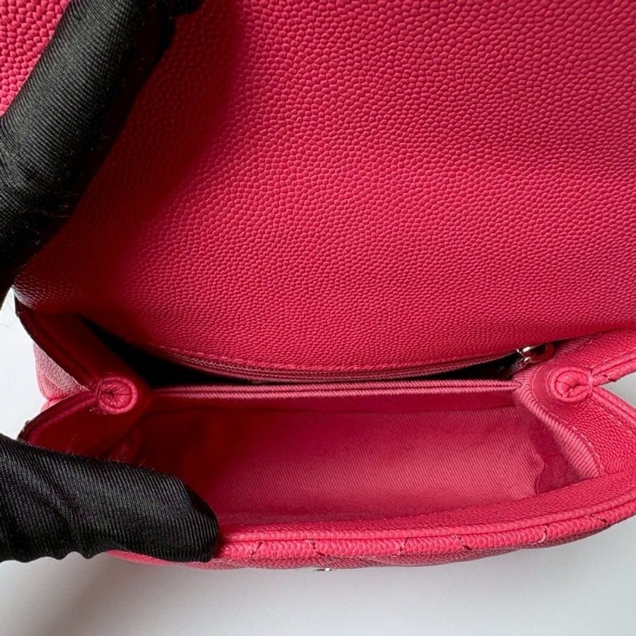Chanel 珊瑚粉荔枝皮 coco handle 19-15