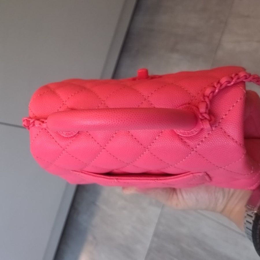 Chanel 珊瑚粉荔枝皮 coco handle 19-5