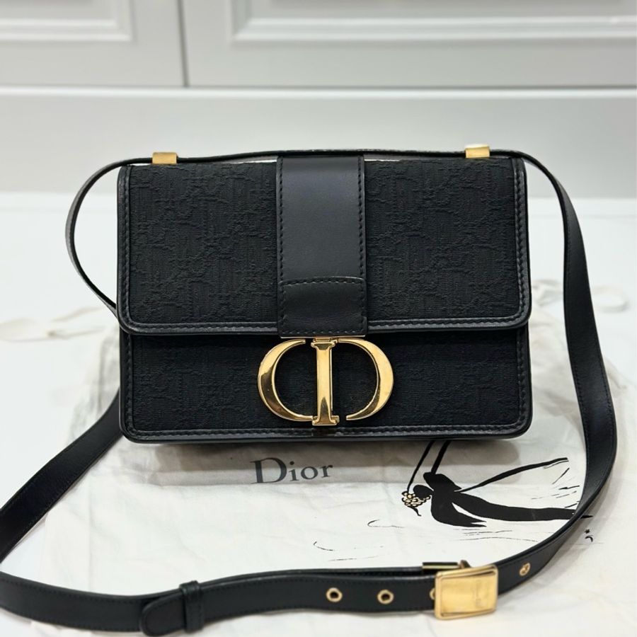 DIOR 迪奧 CD 黑色 老花 蒙田 斜背包 側背包 肩背包 手提包-11