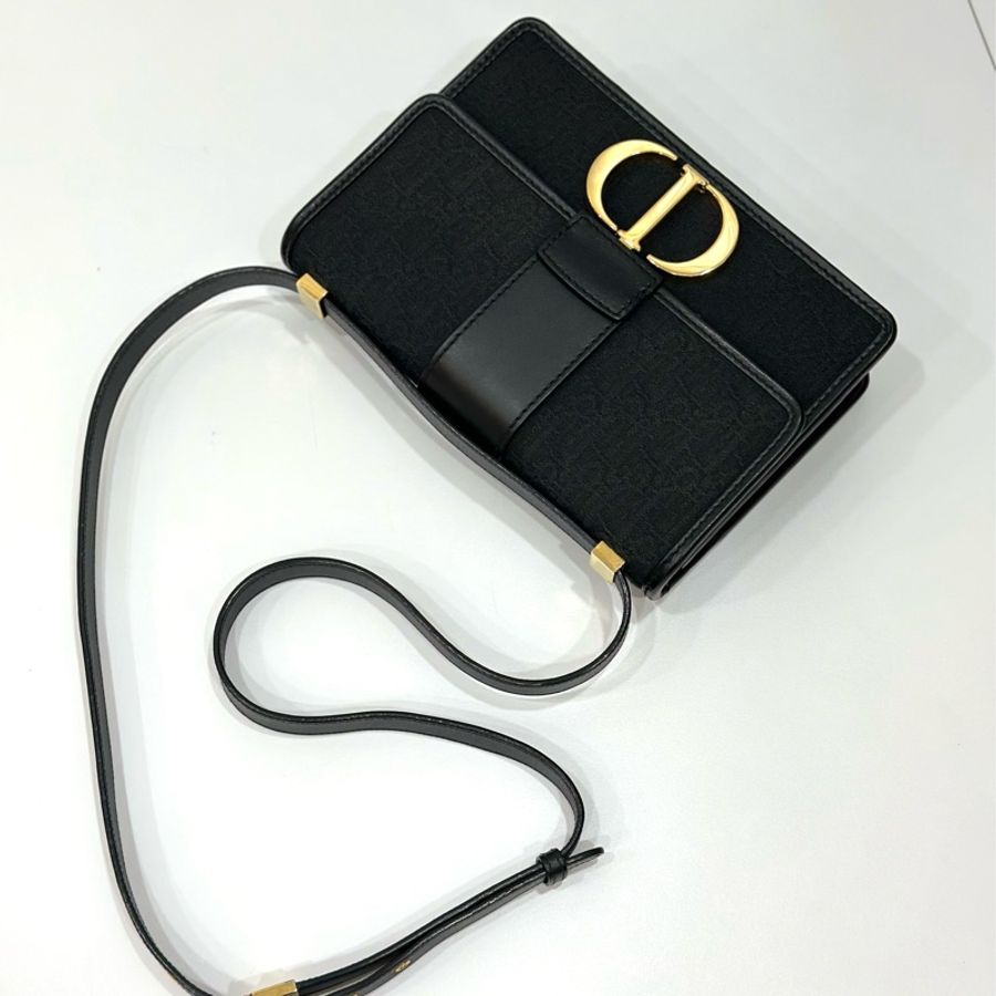 DIOR 迪奧 CD 黑色 老花 蒙田 斜背包 側背包 肩背包 手提包-14