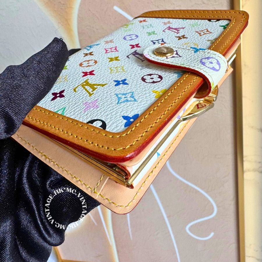 LV Multicolour Wallet 中古 三彩 中長銀包-8