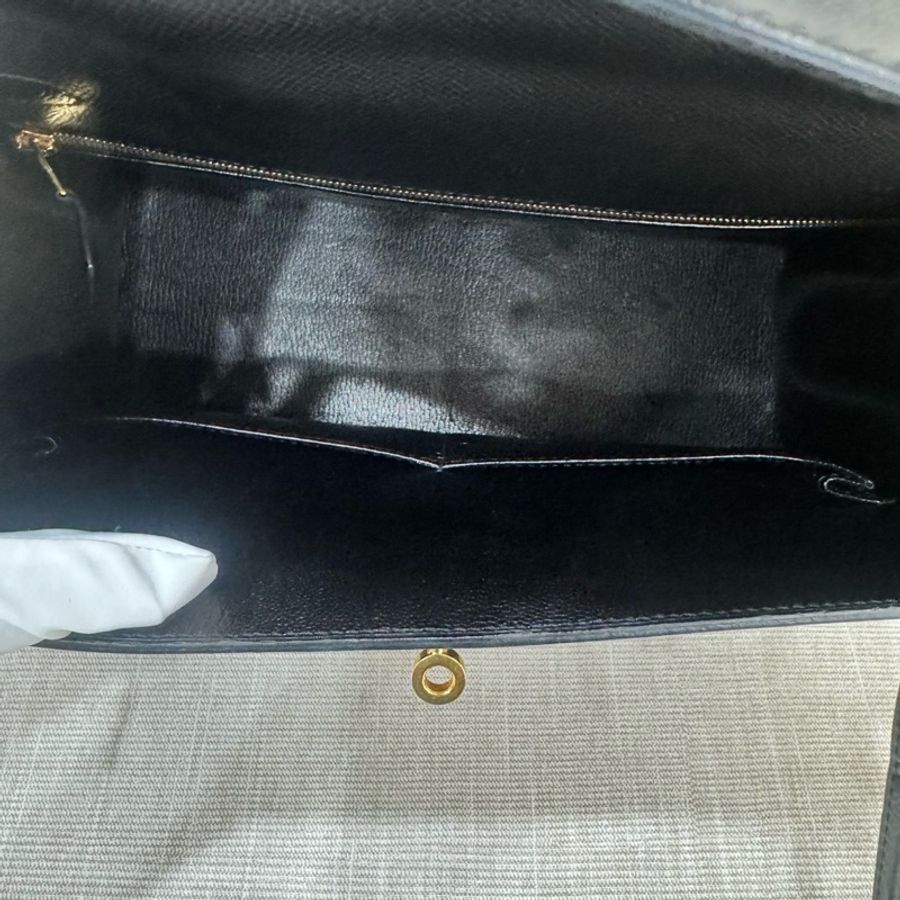 愛馬仕 Hermes Kelly28黑金 框Q Epsom皮 外縫~-29