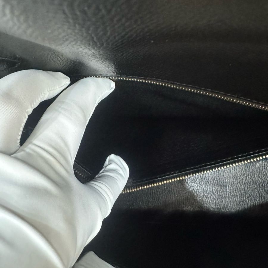 愛馬仕 Hermes Kelly28黑金 框Q Epsom皮 外縫~-31