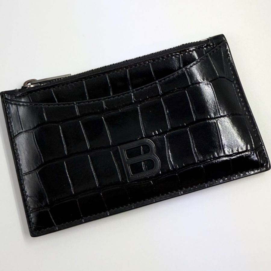 BALENCIAGA沙漏零錢卡包so black-5