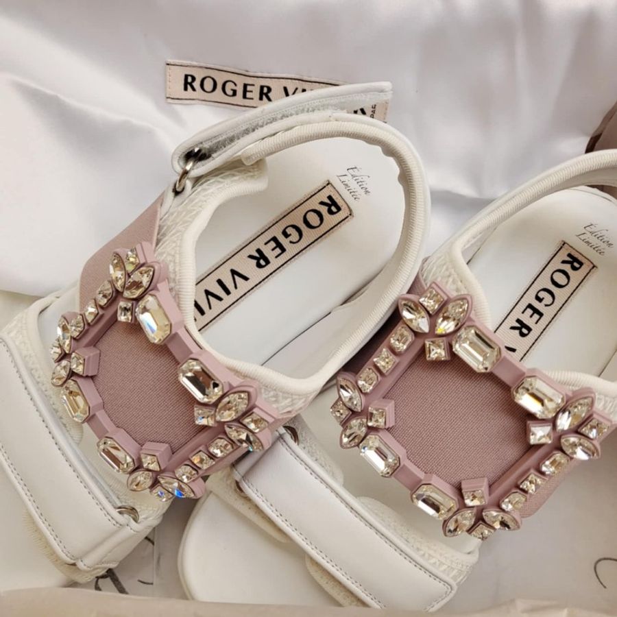RV Sandals 粉色限定款鑽釦增高涼鞋-0