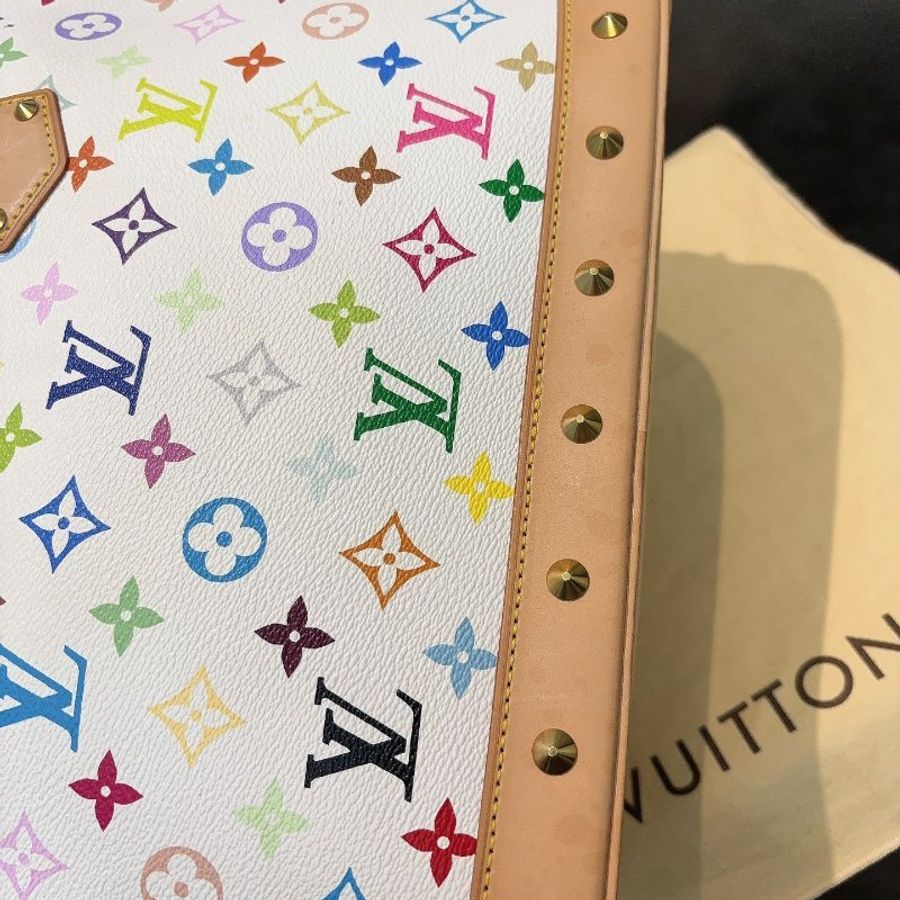 LV🤍村上隆alma白三彩絕版鉚釘貝殼包 尺寸30×23×16(其他尺寸款式私訊喔)-3