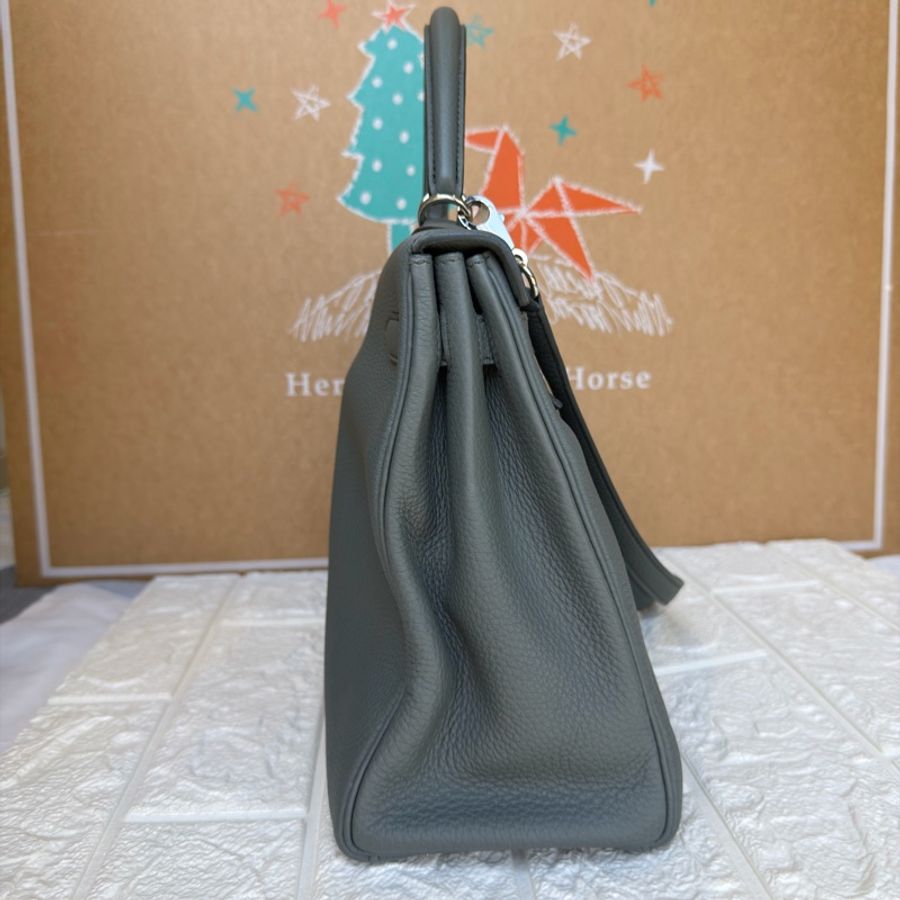 Hermes Kelly bag 愛馬仕凱莉包 32cm 杏仁綠 銀釦-3