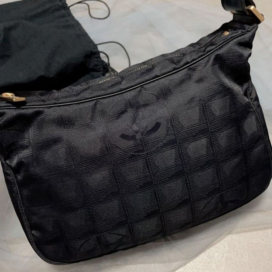 CHANEL Vintage 冰格 HOBO 腋下包-5