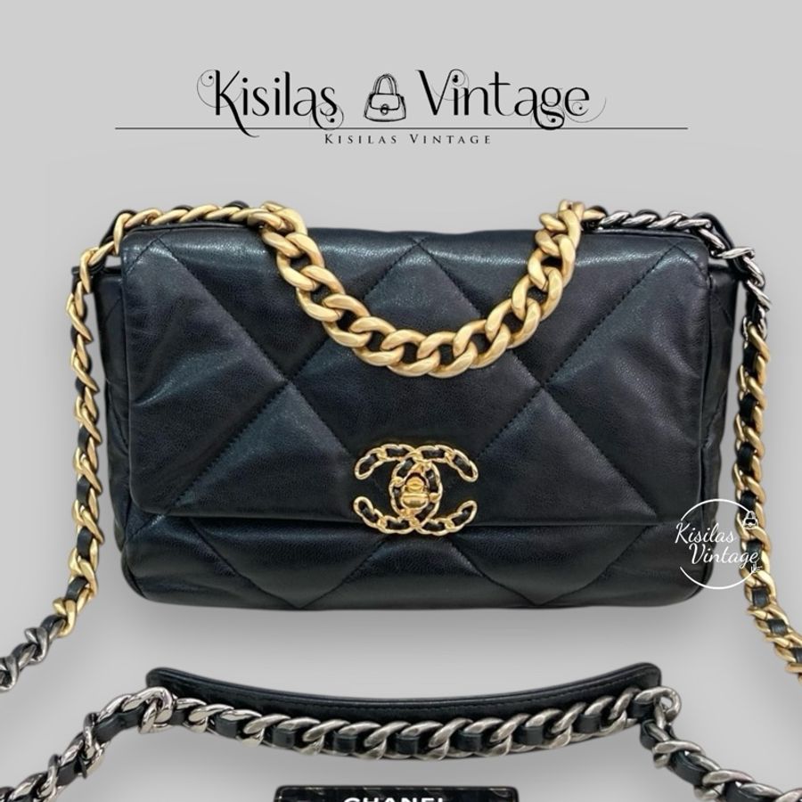 Chanel 19bag small 黑金-0