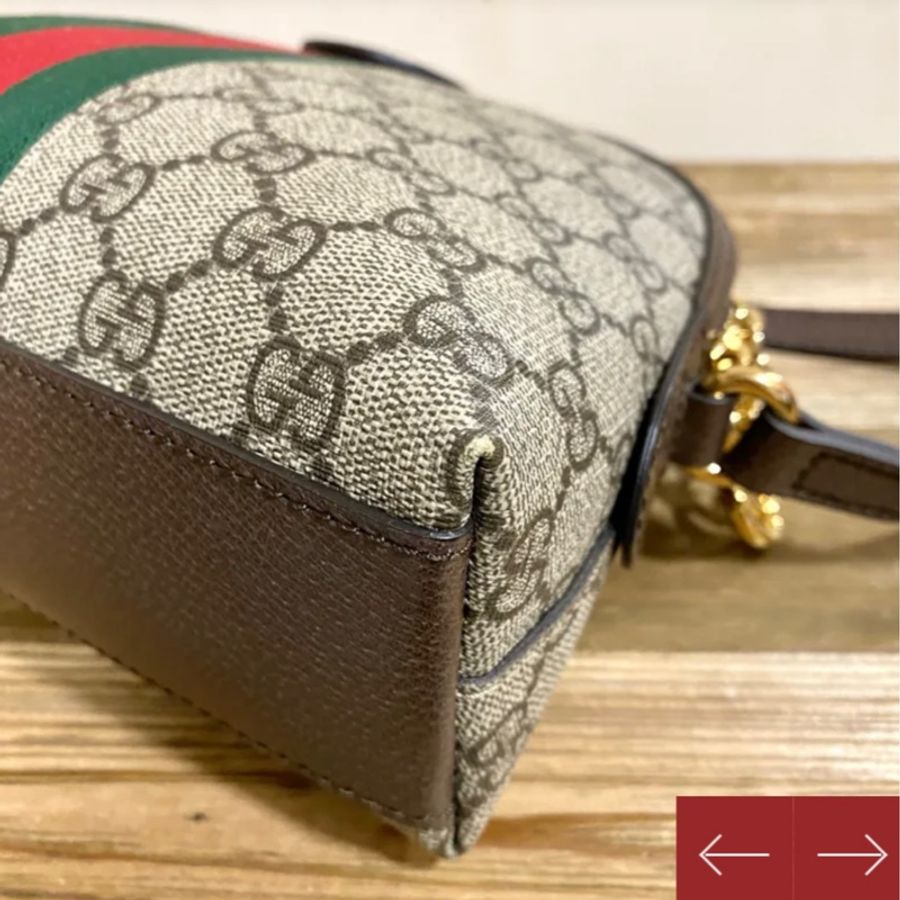 Gucci 老花斜背包貝殼包-10