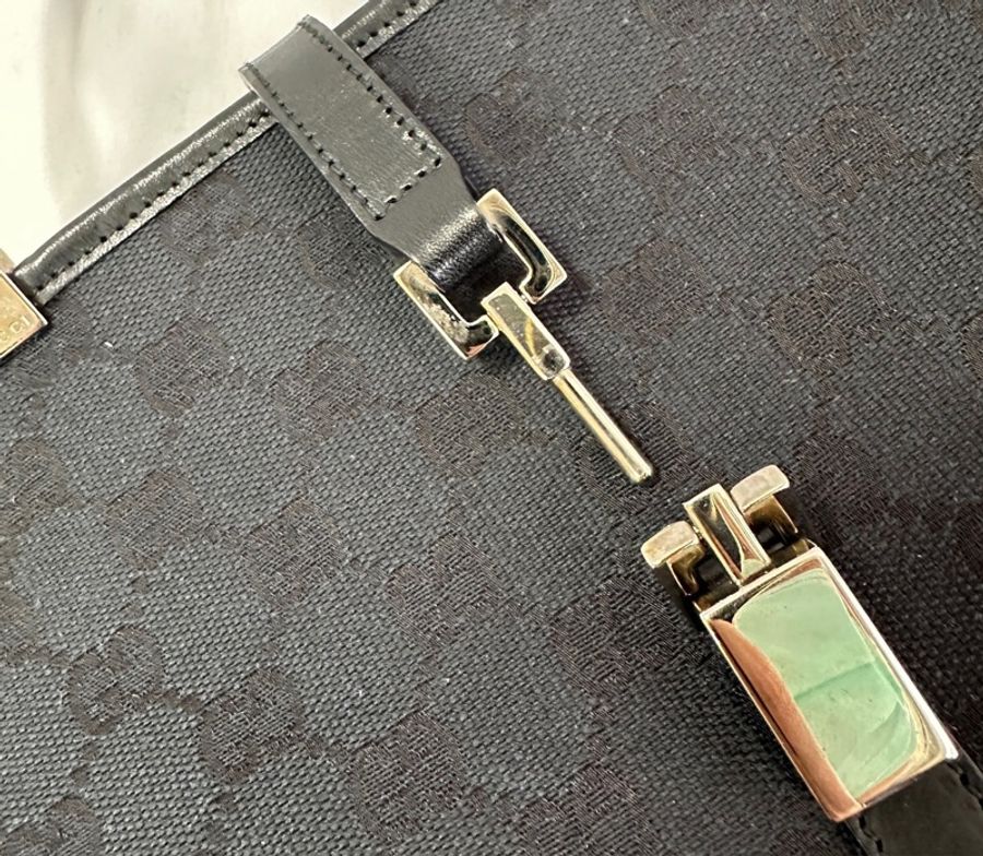 Gucci 黑色 GG 帆布 Jackie 包 黑色-35