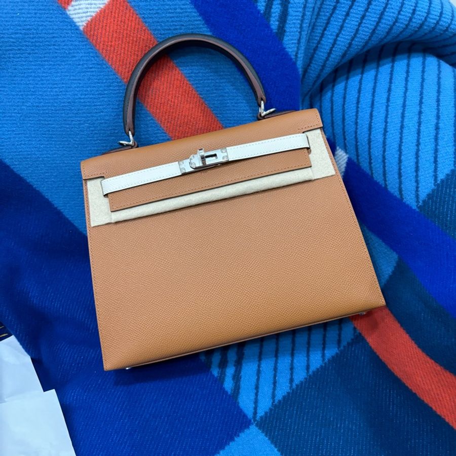 Hermès Kelly 25 外縫 銀釦 Epsom B刻-0