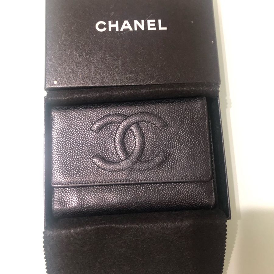 Chanel荔枝皮格中夾-0