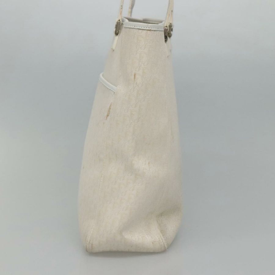 【日本直送】Christian Dior Trotter帆布手提包 白色銀色 Auth mr1118V-3