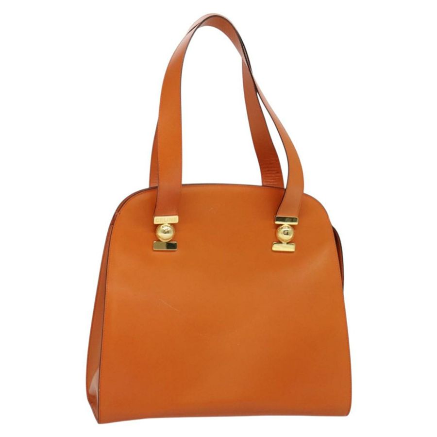 【日本直送】CELINE 托特包 皮革 金橙色 正品 BD725V-0