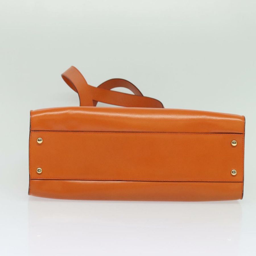 【日本直送】CELINE 托特包 皮革 金橙色 正品 BD725V-4
