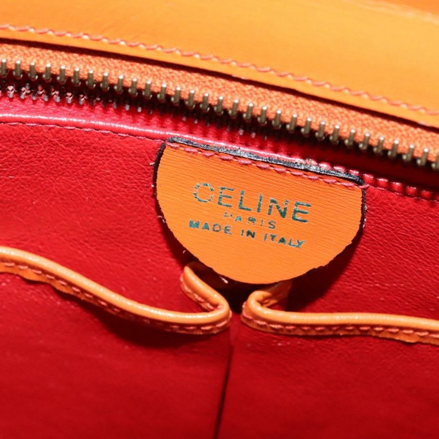 【日本直送】CELINE 托特包 皮革 金橙色 正品 BD725V-17